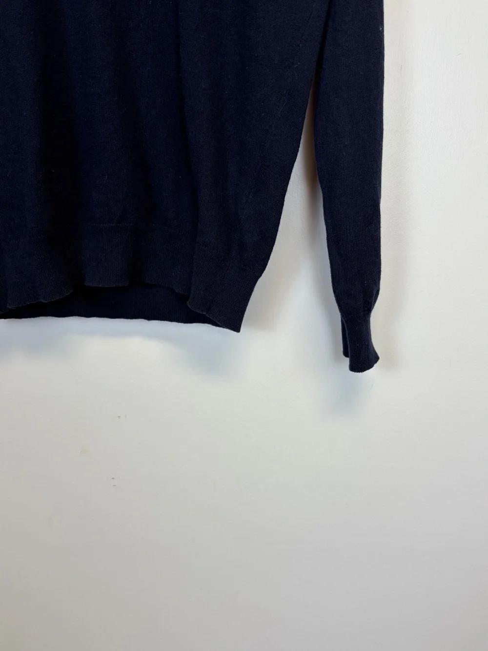 J. Crew Mercantile Navy V Neck Merino Wool Blend Sweater